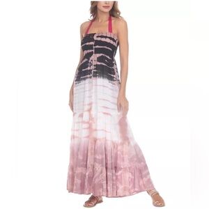 Raviya Tiered Tie-Dyed Cover-Up Maxi Dress Juniors' Size S NEW w/Tag